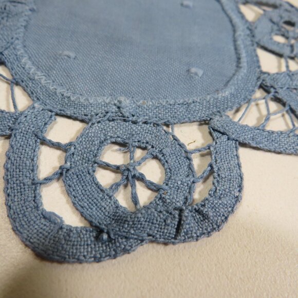 Battenberg Blue (3) Circular Coaster Lace - Picture 6 of 8